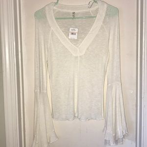 Free people long bell sleeve blouse